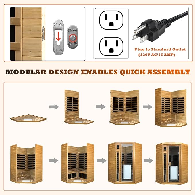 Kanlanth 2-3 Person Infrared Sauna, Red Cedar Wood (0-5mg Ultra Low EMF Infrared Saunas for Home, 1760watt Indoor Personal Sauna with Door Heating Panels, Outdoor Lamps, Blue-Tooth, Dual Control