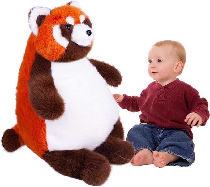 ARELUX Giant 22in Big Red Panda Plush Large Stuffed Animal Hugging Pillow: Soft Jumbo Sleeping Body Warm Fluffy Pillow Adorable Chubby Plushie Toy Gifts for Boys Girls