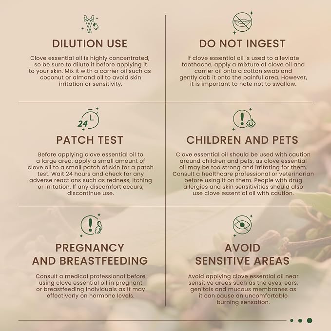 HIQILI Clove Essential Oil Large Capacity for Skin Care and Aromatherapy | Suitable for Home Use, Hotel, Beauty Salon, SPA, Oral Care, DIY Studio – 500ml / 16 fl oz