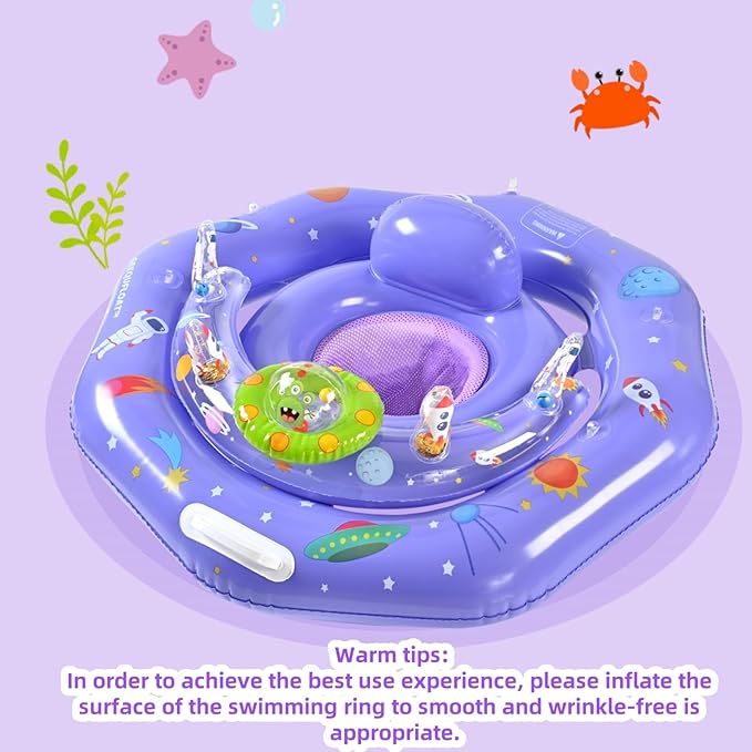 Baby Pool Float with Canopy,Interactive Toy Play Console & Adjustable Safety Seat | Infant Pool Float with Handle | Baby Float with Canopy Removable UPF50+ Sun Protection for Pool, Lake & Beach