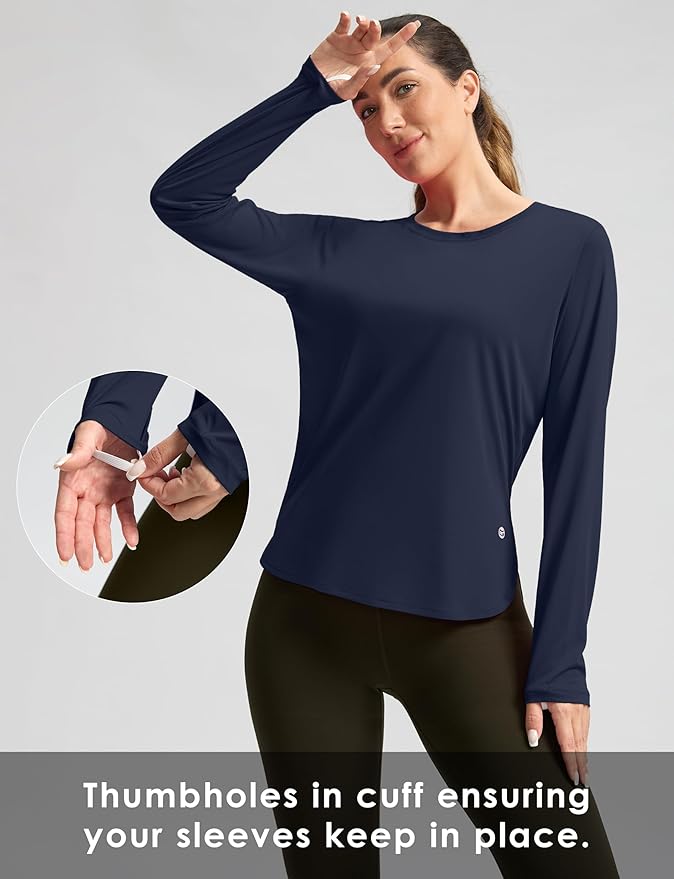 Women's Sun Shirts UPF 50+ Long Sleeve UV Protection Shirt Lightweight Quick Dry Workout Hiking Tops for Women