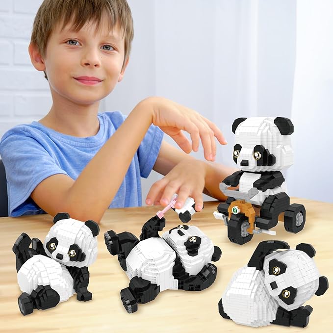Panda Micro Mini Building Toy Bricks for Adults, 1192 PCS Mini Building Blocks Animals Sets for Goodie Bags, Party Favors for Boys Girls 12+ 14+, Christmas Birthday Gift for Kids, Carnival Prizes