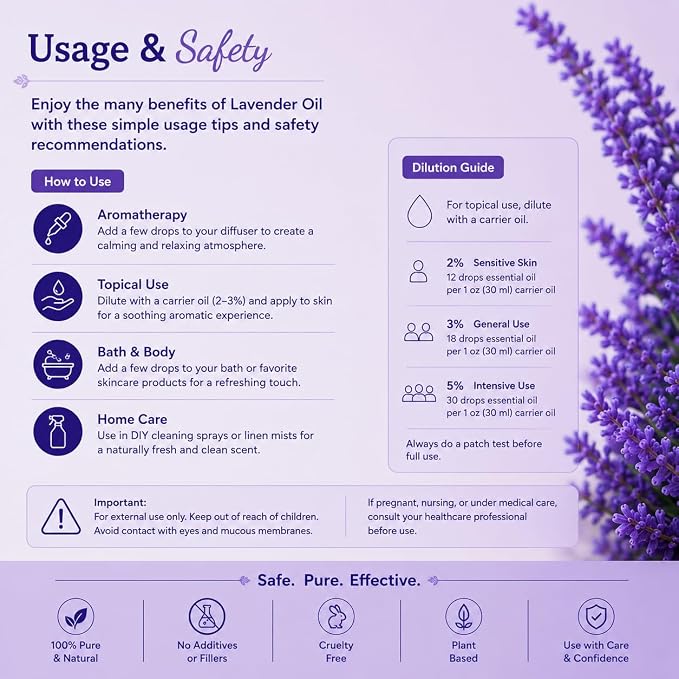 GreenHealth Lavender Essential Oil – 16 fl oz (473 ml) – 100% Pure & Uncut – Aluminum Bottle – Bulk Lavender Oil for Diffuser, Aromatherapy, Candles, Soap & DIY