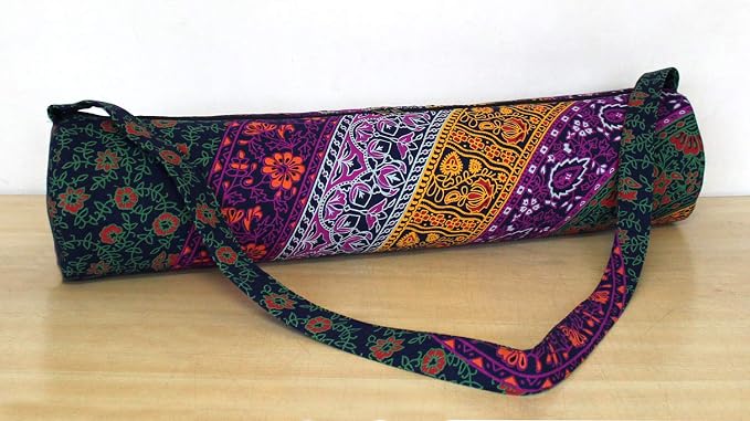 INDIAN CRAFT CASTLE ICC Yoga Mat Bag Carrier Full-Zip Exercise Yoga Mat Carry Bag for Women Men with Multi-Functional Storage Pockets and Adjustable Shoulder Strap 26X6 Inches