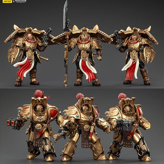 JOYTOY Warhammer The Horus Heresy Legio Custodes Aquilon Terminator Squad and Custodian Venatari Squad Set 6, 1:18 Scale 5.4in Action Figure Mecha Joy Toy Collection Model