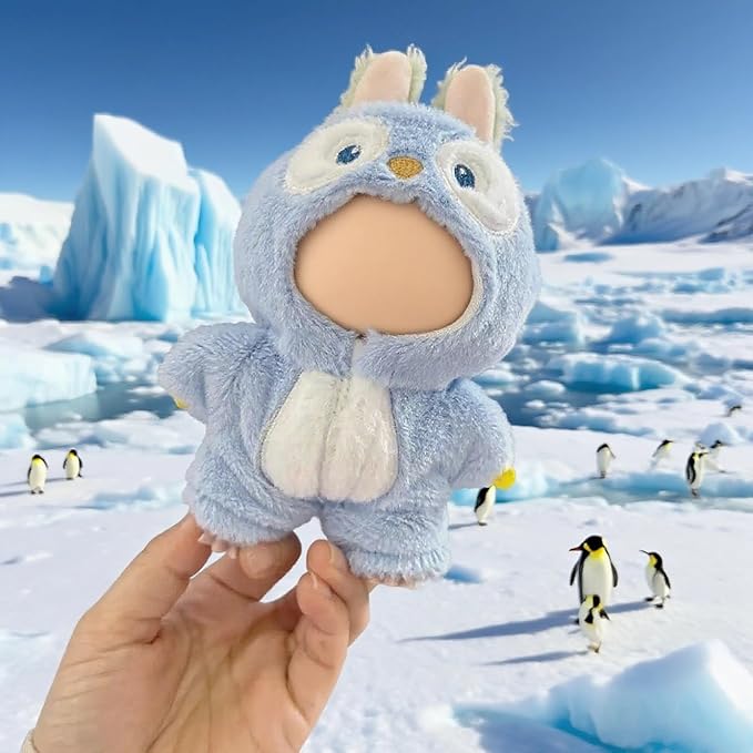 2026 New Adorable One-Piece Penguin Clothes for 17cm Dolls, Outfits for Clothes Set, Cute Dolls Keychain Accessories (Doll Not Included)