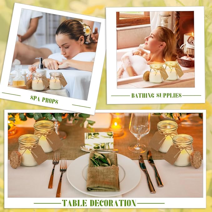 MTLEE 24 Pcs Wedding Jar Candles for Guests Wedding Candle Gift Natural Wax Candles with DIY Tag Cards for Bridesmaid Baby Shower Party Favors Home Decor, Scents of Lemon/Tangerine/Coconut Milk