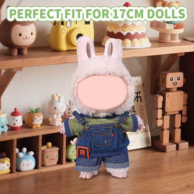 Coolcandy 17cm Doll Clothes, Fashionable Dolls Outfit with Accessories Suit, Stylish Adorable Dolls Clothes Set, Soft Fabric, Detailed Stitching(Doll Not Included)