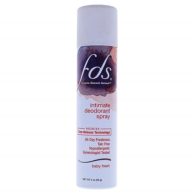FDS Intimate + Whole Body Dry Deodorant Spray, Baby Powder, 2 OZ - 6 Pack