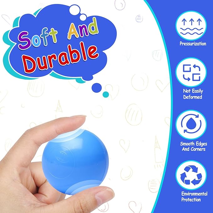 100 Ball Pit Balls for Kids, Plastic Balls for Ball Pit, Play Balls for Toddlers Babies, Ideal for Ball Pit, Kiddies Pool, Indoor Playpen