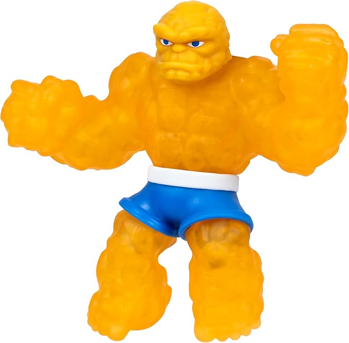 Heroes of Goo Jit Zu Marvel Studios The Fantastic 4 First Steps, The Thing, Stretchy, Goo Filled 4.5" / 11.4 CM Action Figure, with Unique Crunchy Goo Filling, 3 to Collect