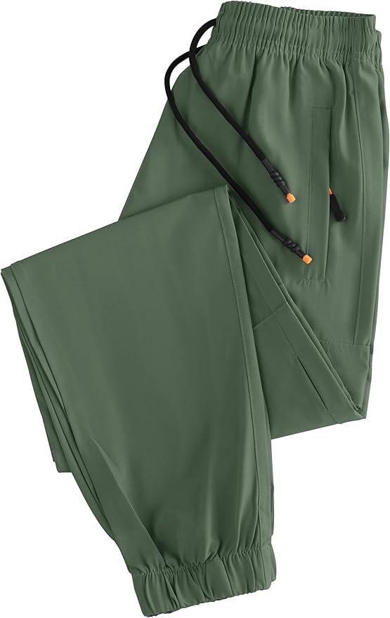 Boys Cargo Joggers Youth Quick Dry Athletic Pants Lightweight Hiking Jogger Pants with Zipper Pockets