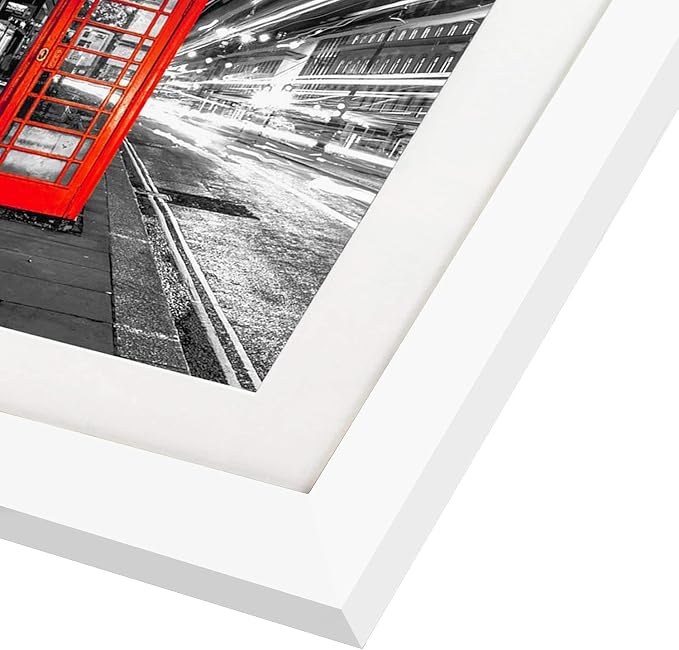 Americanflat 11x14 Picture Frame with Shatter-Resistant Glass - Use as 8x10 Frame with Mat or Display 11x14 Photo Without Mat - Signature Collection - Picture Frames for Wall Display - White | Shatter-resistant glass, hangs vertical or horizontal, sawt...