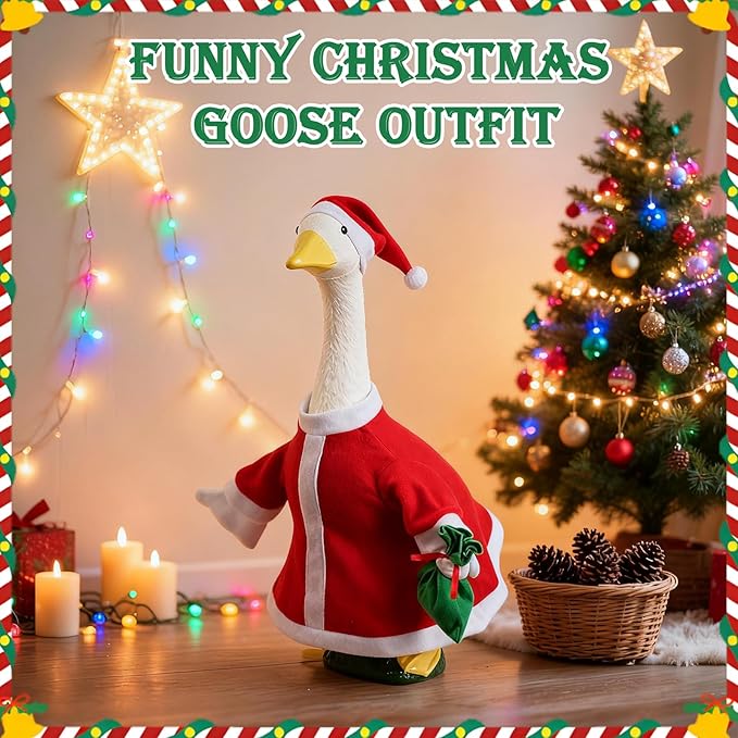 Christmas Goose Outfit for 23" Lawn Goose