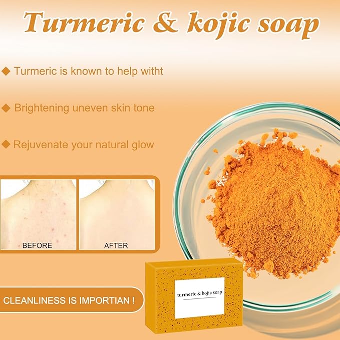 4Pcs Turmeric Wash and Care Three Piece Set,Turmeric Trio: Facial Wash,Cleansing Mousse & Soap for Skin Care,Turmeric Cleansing Exfoliating Pads,Turmeric Face Wash, Natural Skincare for Face & Body