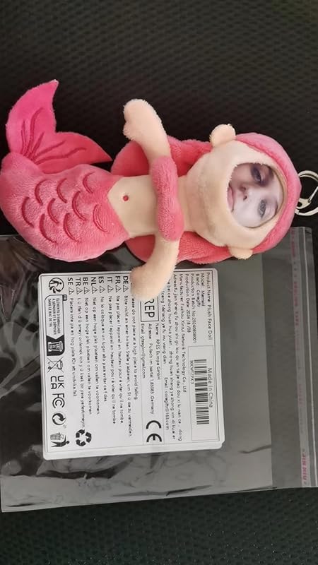 Personalized Mermaid Stuffed Animal Key Chain – Customizable Mermaids Plush Toy, Gift with Your Face Photo,5 inches