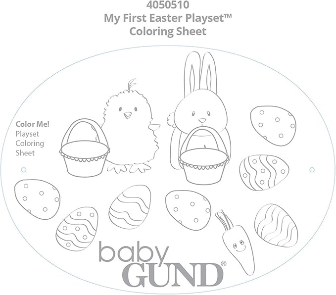 GUND Baby My First Easter Basket 5-Piece Plush Playset with Rattle, Squeaker & Crinkle Plush Toys, Sensory Toy for Babies & Newborns, 9”