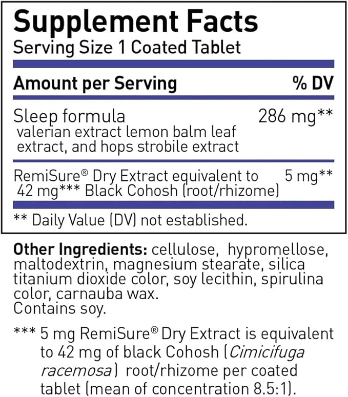Remifemin Good Night - Menopause Symptoms Relief & Restful Sleep Support - Clinically Proven Ingredients - Menopause Supplements - Black Cohosh - Estrogen-Free - Made in Germany - 60 Tablets