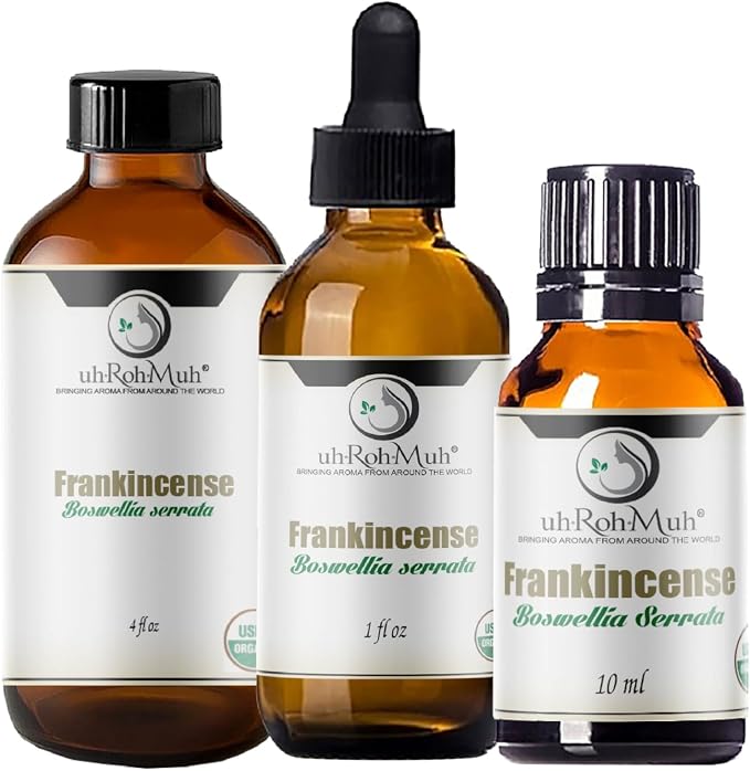 Organic Frankincense Serrata Essential Oil - Steam Distilled Boswellia Serrata Oil, Warm Woody Aroma, Base Note Essential Oil for Aromatherapy, Skincare and DIY Cosmetic Blends - 1 Fl oz