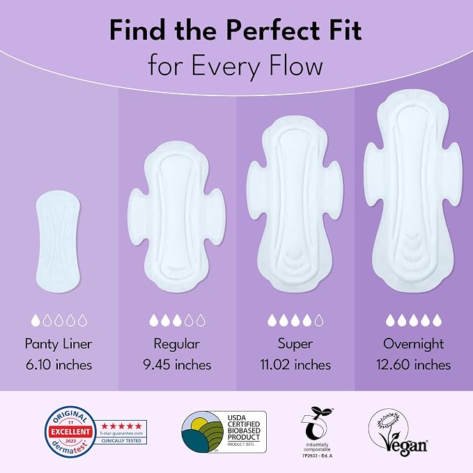 Sparkle Sanitary Pads for Women, Plant-Based Maxi Pads with Wings | Feminine Pads | Organic Pads | Period Pad Softer Than Cotton Pads, Regular Absorbency, Unscented (Regular Pads, 40 Count)