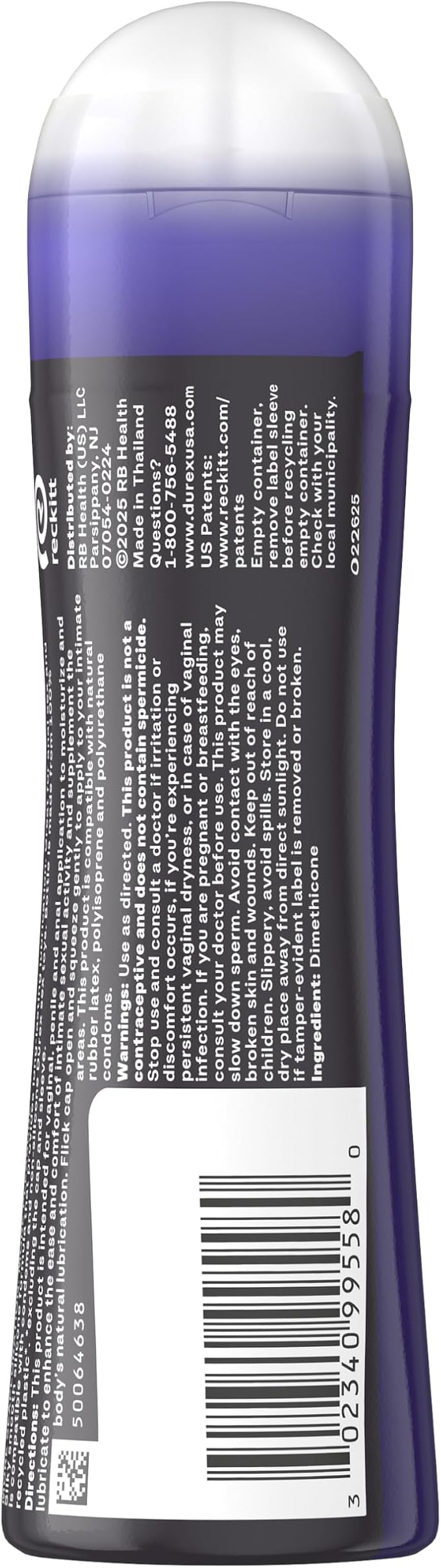 Durex Liquid Silicone Lube for Sex, Anal Lube & Sex Lube for Women, Men & Couples, Personal Lubricant for Anal Sex, Silky Smooth, Long Lasting Lubricant, 3.38 fl oz