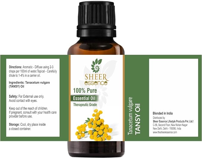 Tansy Oil (Tanacetum Vulgare) Essential Oil 100% Pure Natural Undiluted Uncut Therapeutic Grade Oil 1.01 Fl.OZ