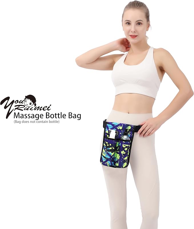 Massage Bottle Bag Massage Therapist Holster Massage Lotion Holster Massage Oil Holster(YR2KD-MiCai-LV)