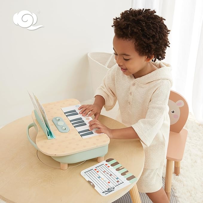 Wooden Baby Piano,18 Keys Digital Piano for Toddler ,Musical Toy Gift for Boys and Girls Over 2+