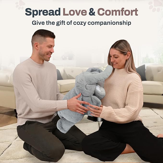 Weighted Stuffed Animals 20" | 5 lbs Elephant Plush for Calming Cozy Comfort | Large Weighted Stuffed Animal for Anxiety | Soft Microwavable & Coolable for Sensory Needs & Stress Relief