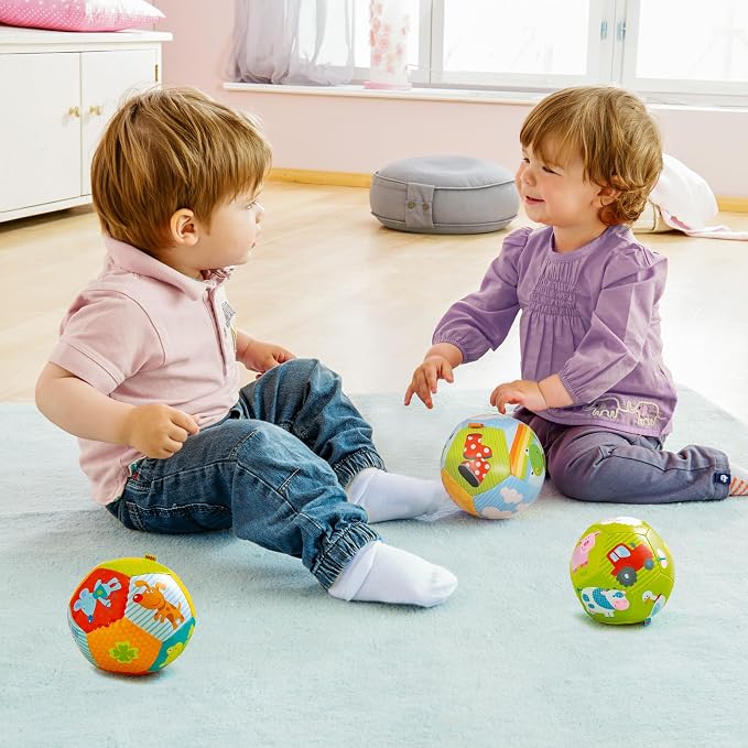 HABA Soft Baby Ball Tummy Time & Sensory Play - 4.5" Infant Play Ball Ideal for Crawling, for Babies 6 Months & Up
