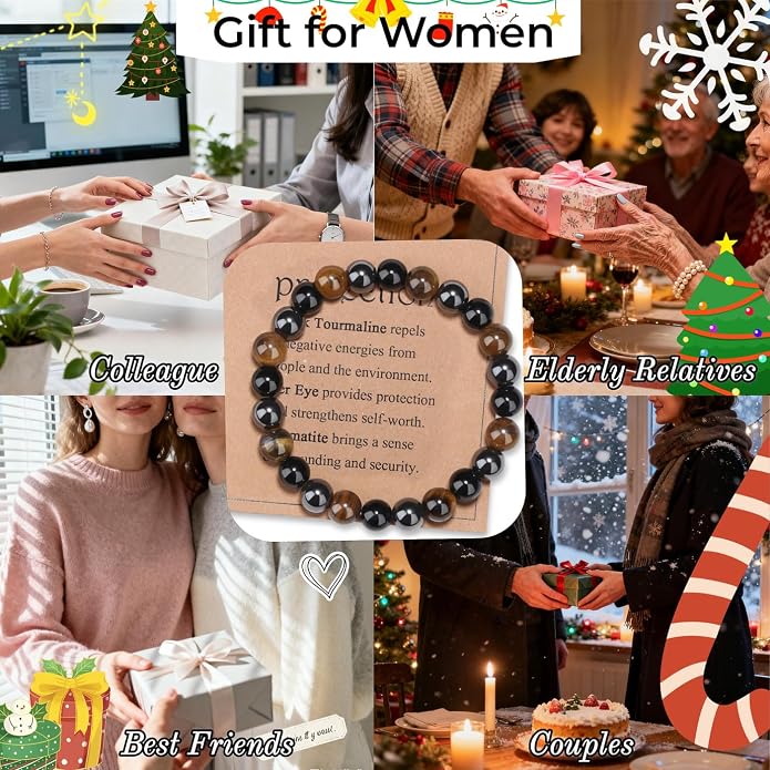 MAIBAOTA Healing Crystal Bracelet for Women Empath Protection & Safe Travel & Anxiety Relief Bracelet - New Beginnings Lucky Charms for Travel/New Job/Next Chapter