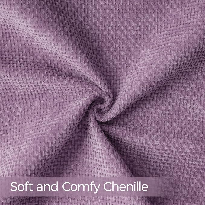a moment Purple Chenille Throw Pillow Covers 24x24 Inch Pack of 2 Modern Decorative Throw Pillow Cases Farmhouse Cross Covers Home Decor for Sofa Bedroom Living Room