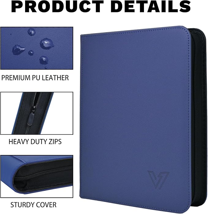 Top Loader Binder 9 Pocket,Holds 324 Top Loaders,Toploaders Binder 9 Pocket for 3" x 4"Rigid Cards,Double Sided Card Binder Abulm in 3"x4"Toploaders for Trading Cards