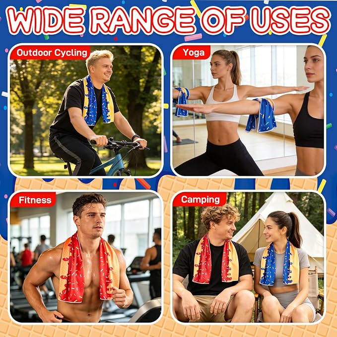 12PCS Baseball Drip Cooling Towels, Neck Cool Towels Baseball Team Gift Reusable Sweat Wicking Chill Towels,for Baseball Team Summer Party Favors Beach and Camping Yoga Fitness