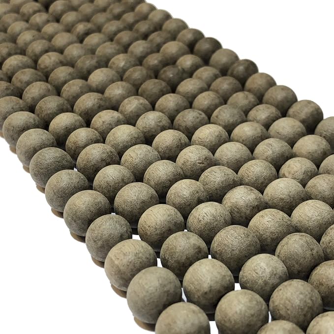 ABCGEMS (Essential-Oil-Diffuser) Rainforest Charcoal Graywood Wood Beads - Matte Finished (Believed for Stress Relief & Emotional Balance) Non Mass-Produced, Smooth Round 8-9mm (Non-Shiny)