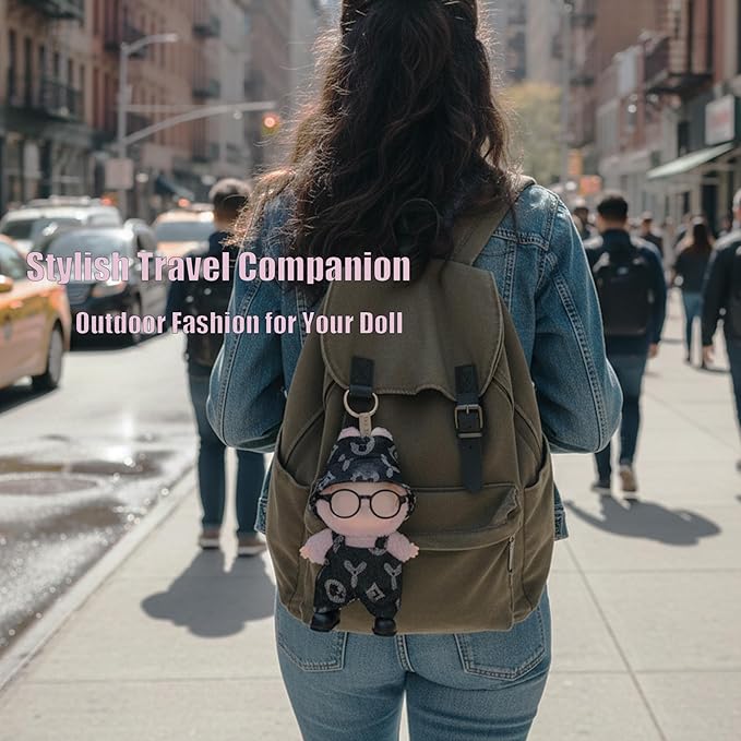 4-in-1 Doll Clothes Compatible with 17cm Dolls, Cute Outfit Set with Fashion Accessories, Chic Style for Collectible Figures (No Doll)