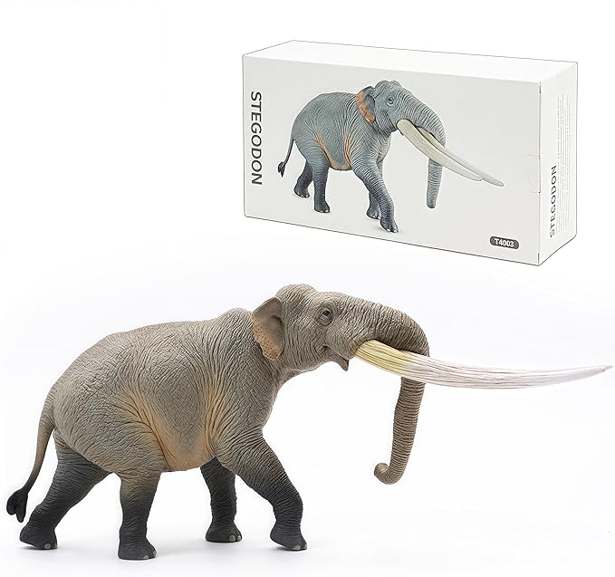 Gemini&Genius African Elephant Action Figure Toy, Stegodon Figurine Wild Animal Model, Beautiful and Accurate Sculptures of Elephant Animal, Gift, Collection, Display & Play for Kids Collectors