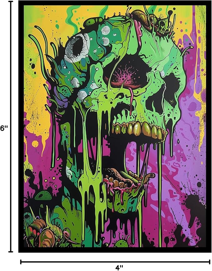 100ct Textured TCG/MTG Art Card Sleeves (Melting Skull)