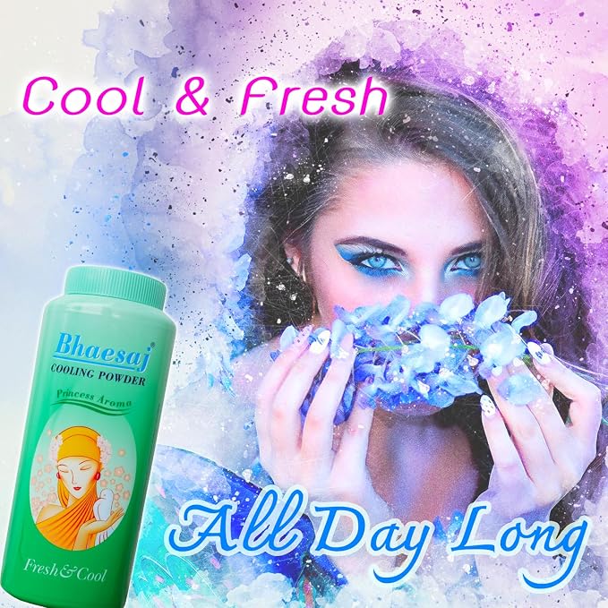 Herbal Body Powder with Floral Scent – Cooling Menthol & Zinc Oxide – Talc Alternative for Adults