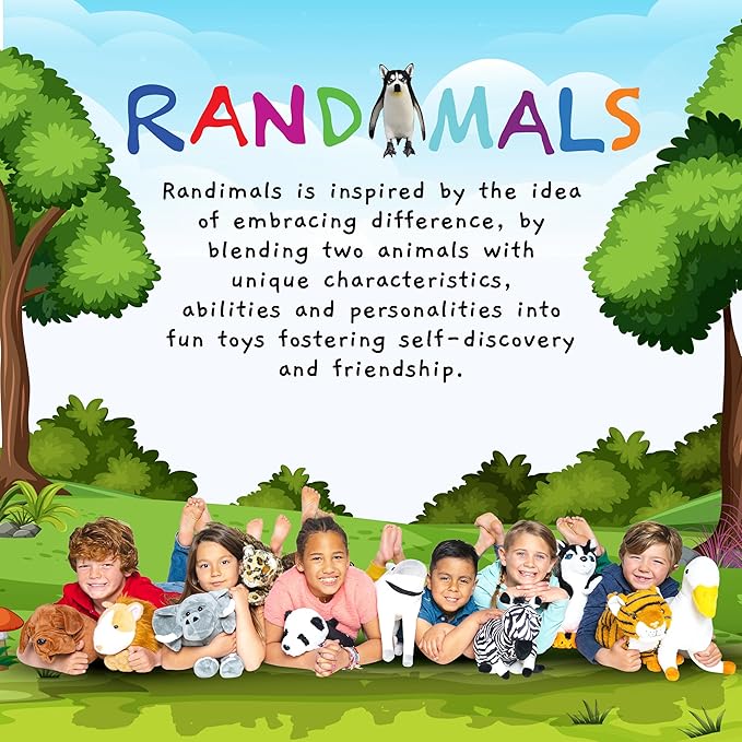 Randimals Animal Figurine Toy - Penguin & Husky Dog Hybrid Realistic Animal Toys - Unique Mix of Safari Toys & Farm Animals Small Figurines - P-Dawg Mini Animal Figures for Kids & Kidults