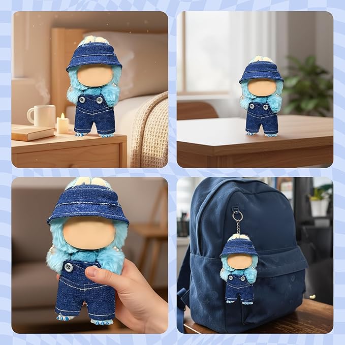 Clothes Fit for 17CM Doll, Fashion Doll Clothes Outfit Set Cute Theme Designer Toys Dress Accessories for Collector Fans Display (VV Dark Blue Denim)