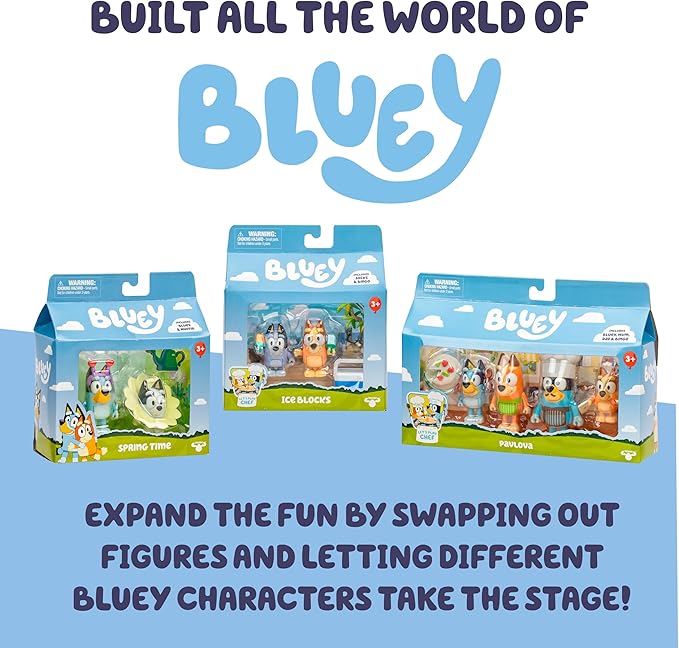 Bluey Super Fan Figurines for Toddlers Set, 11 Character Pack with Exclusive Figures, Toddler Figurine Toys Includes, Bingo & More, Ages 3+
