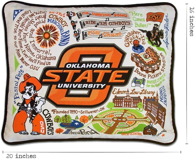 Catstudio Oklahoma State University Collegiate Embroidered Decorative Throw Pillow