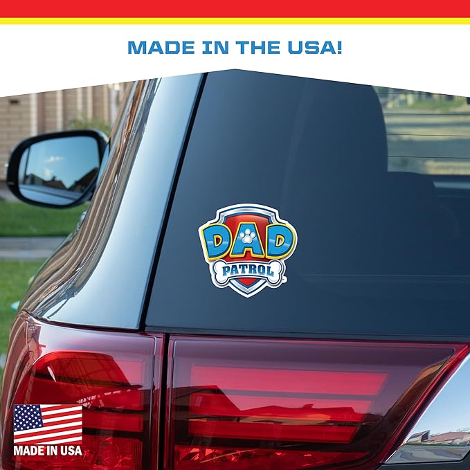 Paw Patrol Dad Patrol Decals - Set of 3 Dad Patrol Badge Vinyl Stickers for Truck Water Bottle Bike Helmet Laptop Skateboard - Outdoor Rated Water Resistant Vinyl Decals