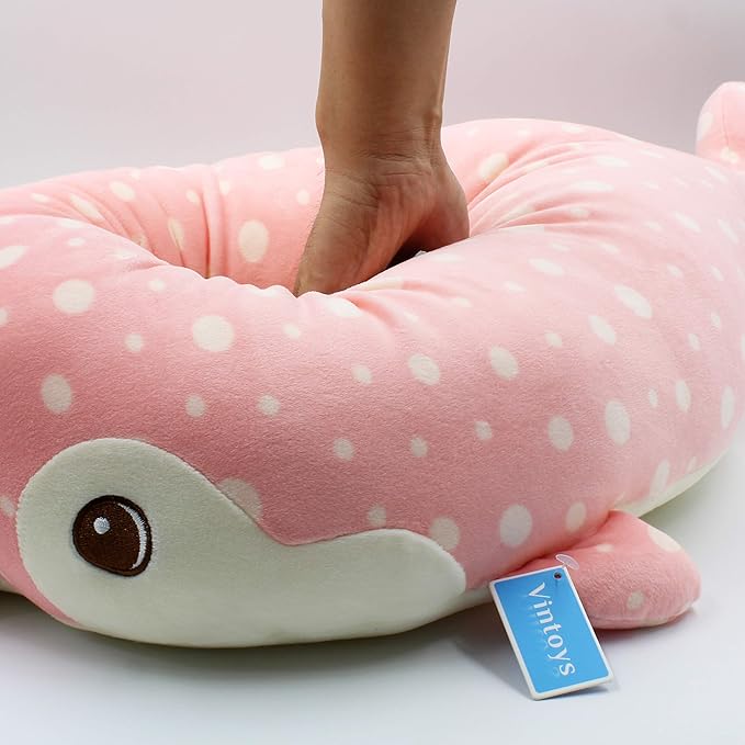 Very Soft Pink Dolphin Big Hugging Pillow Plush Doll Fish Plush Toy Stuffed Animals 23.5"