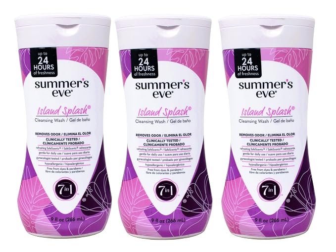 Summer's Eve Island Splash Feminine Cleansing Wash, Daily Intimate Wash, Removes Odor, pH Balanced, Gentle for Sensitive Skin, 9 Ounce (Pack of 3)