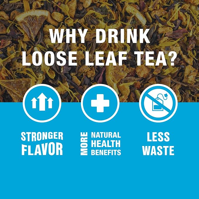 Tiesta Tea - Orange Tango, Loose Leaf, Orange Hibiscus Herbal Tea, Premium Non-Caffeinated Fruit Blend, Makes Hot or Iced & Up to 25 Cups, 2oz Resealable Pouch