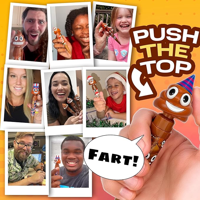 Farting Poop Pen with Multiple Funny Sounds - Perfect Halloween Games & Novelty Gift for Teens, Kids & Boys - Pen & Prank Toy for Halloween Parties, Games & Family Fun All Day (Party)