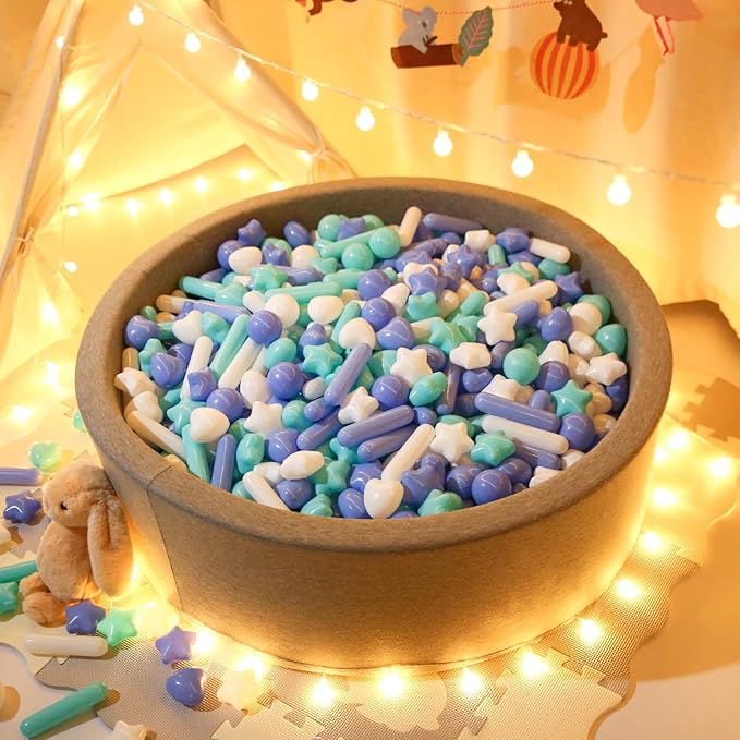 STARBOLO Ball Pit Balls for Toddlers - Macaron Ball Pit Balls Crush Proof Plastic Toy Balls for Toddlers Ball Pits, Ball Pit Play Tent, Baby Pool Water Toys,50pcs(Blue,Green,White)