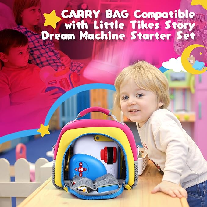 Carrying Bag Compatible with Little Tikes Story Machine Books Starter Set, Kids Toys Storage Case with Handle and Shoulder Strap for Little Tikes, Bag for Storybook Audio Play Character